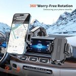 SUUSON Upgraded 3-in-1 Car Phone Holder Mount [Powerful Suction] Phone Mount for Car Dashboard Air Vent Windshield,for All iPhone Android Phone (Black)