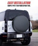 ESEWALAS Black PVC Leather Spare Tire Cover,Jeep Tire Cover,Waterproof Dust-Proof Camper Wheel Covers,Universal Fit forTrailer,RV,SUV,Truck and Many Vehicle (17inch Fits for Tire Diameter 31-35inches)