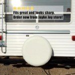 White Spare Tire Cover, Wheel Cover PVC Leather Waterproof Dust-Proof Universal Fit for Jeep, Trailer, RV, SUV and Camper (15 Inch)