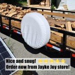 White Spare Tire Cover, Wheel Cover PVC Leather Waterproof Dust-Proof Universal Fit for Jeep, Trailer, RV, SUV and Camper (15 Inch)