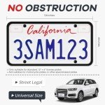Aujen Silicone License Plate Frames,2 Pack Black Side-Opening License Bracket Holder with Easy Installation, License Plate Frame Without Obstruction.Rustproof, Rattle Proof & Weatherproof Universal