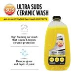 303 Products Ultra Suds Ceramic Car Wash Soap – Ceramic Coating for Cars with Foaming Formula, Enhanced Gloss & Shine Protectant, 48 fl. oz. (30277)