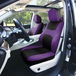 FH Group Car Seat Covers Full Set Cloth - Universal Fit, Automotive Seat Covers, Low Back Front Seat Covers, Airbag Compatible, Split Bench Rear Seat, Car Seat Cover for SUV, Sedan, Van Purple
