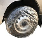 Moyishi 40PCS Car Disposable Plastic Dust-Proof Car Tire Cover Waterproof Protective Wheel Tire Cover