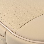 EDEALYN Luxury PU Leather Car Seat Cover Protector Front Car Seat Cover Seat Bottom Cover Single Seat Cover-Compatible with 90% Vehicles (Width 20.8× Deep21 × Thick 0.2 inch) (Beige)
