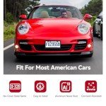 Ohuhu Matte Aluminum License Plate Frame with Black Screw Caps, 2Pcs 2 Holes Black Car Licenses Plate Covers Holders for US Vehicles