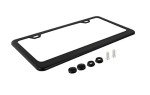Ohuhu Matte Aluminum License Plate Frame with Black Screw Caps, 2Pcs 2 Holes Black Car Licenses Plate Covers Holders for US Vehicles