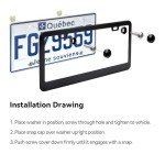 Ohuhu Matte Aluminum License Plate Frame with Black Screw Caps, 2Pcs 2 Holes Black Car Licenses Plate Covers Holders for US Vehicles