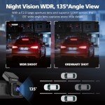 PHILIPS Dash Cam Wide Angle, 3" Screen Dashcam for Cars, Built-in WiFi, G-Sensor, Night Vision, Safety Alert, Loop Recording, Voice Control (Front Camera Only 1600P)