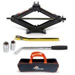 Car Jack Kit | Scissor Jack for Car 3 Ton (6,600 lbs) - Tire Jack Tool Kit | Portable, Ideal for SUV and Auto - Universal Car Emergency Kit with Lug Wrench | Heavy Duty Material