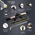 Car Jack Kit | Scissor Jack for Car 3 Ton (6,600 lbs) - Tire Jack Tool Kit | Portable, Ideal for SUV and Auto - Universal Car Emergency Kit with Lug Wrench | Heavy Duty Material