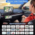 Portable Newest Wireless Apple CarPlay and Android Auto Screen for Car, 7" HD Touch Screen Car Stereo with Mirror Link, Bluetooth 5.2, Backup Camera, AUX,FM Transmitter for All Vehicle