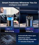 Hitolza Smart Car Air Fresheners, Ambient Light & Mist Car Fragrance, Auto On/Off Car Air Freshener Diffuser, Adjustable Intensity, Lasts 6 Months, Built-in Battery, Premium Scents - Mystic Ice