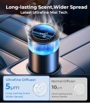 Hitolza Smart Car Air Fresheners, Ambient Light & Mist Car Fragrance, Auto On/Off Car Air Freshener Diffuser, Adjustable Intensity, Lasts 6 Months, Built-in Battery, Premium Scents - Mystic Ice