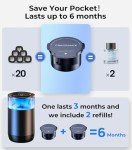 Hitolza Smart Car Air Fresheners, Ambient Light & Mist Car Fragrance, Auto On/Off Car Air Freshener Diffuser, Adjustable Intensity, Lasts 6 Months, Built-in Battery, Premium Scents - Mystic Ice