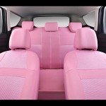 CAR PASS Pink Car Seat Cover Full Sets, Air Breath in Summer Mesh Seat Cover 5mm Sponge Airbag Composite, Cute for Women Girly, Universal Fit SUV, Vans, sedans,Trucks, Automotive Interior All Pink