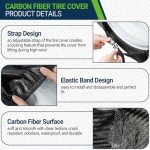 Tire Covers 4 Pack, Tough Tire Wheel Protector for Truck, SUV, Trailer, Camper, RV, Carbon Fiber Spare Tire Cover Sun Rain Snow Protector, Universal Fits Tire Diameters 26.75-29 inches, Black