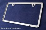LFPartS 2 Hole Slim Style Polished Stainless Steel License Plate Frame Mirror Finish, Chrome