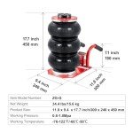VEVOR Air Jack, 3 Ton/6600 lbs Triple Bag Air Jack, Air Bag Jack Lift Up to 15.75 Inch, 3-5S Fast Lifting Air Bag Jack for Cars with Short Handle (Red)