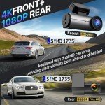 Dash Cam Front and Rear,3" IPS Screen Dash Camera for Cars,Car Camera 4K HD Front & 1080P Rear,5GHz WiFi&APP dashcams,HDR Dash cam,G-Sensor,Night Vision,24H Parking Monitoring,Loop Recording,Free64GB