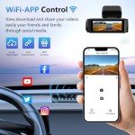 Dash Cam Front and Rear,3" IPS Screen Dash Camera for Cars,Car Camera 4K HD Front & 1080P Rear,5GHz WiFi&APP dashcams,HDR Dash cam,G-Sensor,Night Vision,24H Parking Monitoring,Loop Recording,Free64GB
