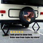 Spare Tire Cover, Wheel Cover with American Eagle USA Flag PVC Leather Waterproof Dust-Proof Universal Fit for Jeep Trailer RV SUV Camper Vehicle (16 Inch)