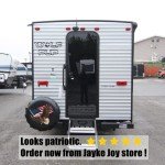 Spare Tire Cover, Wheel Cover with American Eagle USA Flag PVC Leather Waterproof Dust-Proof Universal Fit for Jeep Trailer RV SUV Camper Vehicle (16 Inch)