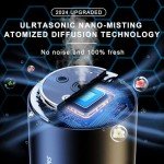Smart Car Air Freshener, Rechargeable Car Air Freshener Diffuser with Starlight Projector & Atmosphere Light, Adjustable Car Freshener with Ultrasonic Tech & Auto On/Off, 50ml Perfume Included