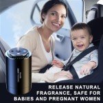 Smart Car Air Freshener, Rechargeable Car Air Freshener Diffuser with Starlight Projector & Atmosphere Light, Adjustable Car Freshener with Ultrasonic Tech & Auto On/Off, 50ml Perfume Included
