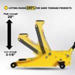 YELLOW JACKET 3.5 Ton Low Profile Floor Jack Quickly Lift Hydraulic Car Jack with Dual Pumps, 7700 lb Capacity