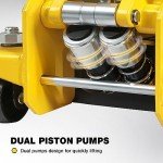 YELLOW JACKET 3.5 Ton Low Profile Floor Jack Quickly Lift Hydraulic Car Jack with Dual Pumps, 7700 lb Capacity