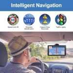 GPS Navigator for Car Truck RV, Latest 2025 Map, 9 inch Touch Screen, Real Voice Spoken Turn-by-Turn Direction Reminding, Speed and Red Light Warning, Vehicle GPS Satellite Navigation System