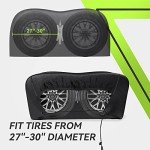 RVMATE RV Tire Covers, Dual Axle Wheel Cover (2 Pack) Fits 27"-30" Diameter Tires, Waterproof Anti-UV Black Dual Tire Covers RV Accessories for RV/Truck/Trailer