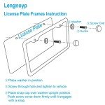 2PCS Premium Matte Black License Plate Frames, Solid Rust-Proof Aluminum Holder with 2 Holes, Universal Car Frame for Women and Man, Including Screws, by Lengnoyp.