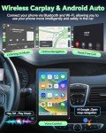 LAMTTO Wireless Apple Carplay Screen for Car Android Auto Magnetic Holder, OTA, Portrait & Landscape Screen, GPS Navigation, Portable Car Audio Receivers Mirror Link, Bluetooth, Voice Control