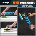 LDHTHOPI Buffer Polisher, 1600W 7 Inch/6 Inch Rotary Buffer Polisher Waxer, 7 Variable Speed 1000-3500 RPM, Detachable Handle for Car, Boat Sanding, Polishing, Waxing