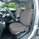 FH Group Three Row Car Seat Covers Deluxe Leatherette with 7 Seater, Airbag Compatible and Rear Split Bench– Universal Fit for Cars Trucks & SUVs (Gray)