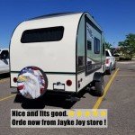 Jayke Joy Spare Tire Cover, Wheel Cover with American Eagle US Flag PVC Leather Waterproof Dust-Proof Universal Fit for Jeep Trailer RV SUV Camper Vehicle (14 Inch)