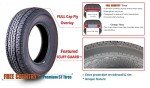 Free Country Grand Ride Set 4 Trailer Tires ST225/75R15 10 Ply Load Range E Steel Belted Radial w/Featured Scuff Guard 8mm Tread Depth