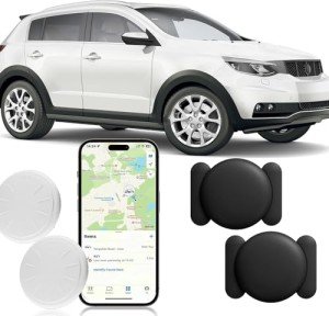 Hongtop H Car GPS Tracking Device for Vehicles,Cars etc,1PCS Real Time GPS Tracker for Car Work with Find My (iOS Only),Tracking Devices for Cars Hidden (Magnetic (Black, 2PCS))