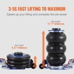 VEVOR Air Jack, 3 Ton/6600 lbs Triple Bag Air Jack, Airbag Jack with Six Steel Pipes, Lift up to 17.7", 3-5 s Fast Lifting Pneumatic Jack, with Adjustable Long Handles for Cars