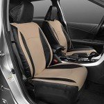 Motor Trend Beige Faux Leather Car Covers for Front Seats – Premium Automotive Bucket Seat Covers, Made for Vehicles with Removable Headrests, Interior Covers for Truck Van SUV
