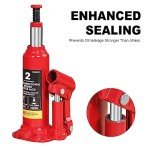 BIG RED T90203C Torin Welded Car Bottle Jack with Vertical and Horizontal Usage: Capacity 2 Ton (4,000 LBs), Red