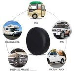 BESULEN Tire Covers 4 Pack, Oxford Wheel Covers for RV Truck SUV Trailer Camper, Waterproof Anti-UV Sun Tire Protectors, Universal Fit 24-26 Inch Tire Diameter, Travel Spare Wheel Covers