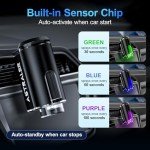 Smart Car Air Freshener with 3 Essential Oils, Car Fresheners Long Lasting, Rechargeable Car Aroma Diffuser and DIY Perfume Choose, Smart Auto On/Off(Black)