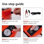 ROGTZ Electric Hydraulic Car Jack Kit with Impact Wrench and Tire Inflator Pump, 5 Ton 12V Hydraulic Jack for SUV Sedans Tire Change with LED Light(Red)