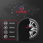 RV Tire Covers 2 Pack, Tough Tire Wheel Protector for Truck, Travel Trailer, Motorhome, SUV, Camper, Boat, Van, PU Oxford Waterproof Sun Rain Snow Protector Cover, Fits Tire Diameters 26-29 inch