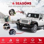 RV Tire Covers 2 Pack, Tough Tire Wheel Protector for Truck, Travel Trailer, Motorhome, SUV, Camper, Boat, Van, PU Oxford Waterproof Sun Rain Snow Protector Cover, Fits Tire Diameters 26-29 inch