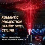 Smart Car Air Freshener, Car Air Freshener Diffuser with Starry Sky Projection and 50ml Perfume, Rechargeable Car Aroma Diffuser, 4 Mode Adjustable, Auto On/Off Intelligent Car Diffuser, Cologne