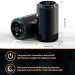 Smart Car Air Freshener, Car Air Freshener Diffuser with Starry Sky Projection and 50ml Perfume, Rechargeable Car Aroma Diffuser, 4 Mode Adjustable, Auto On/Off Intelligent Car Diffuser, Cologne